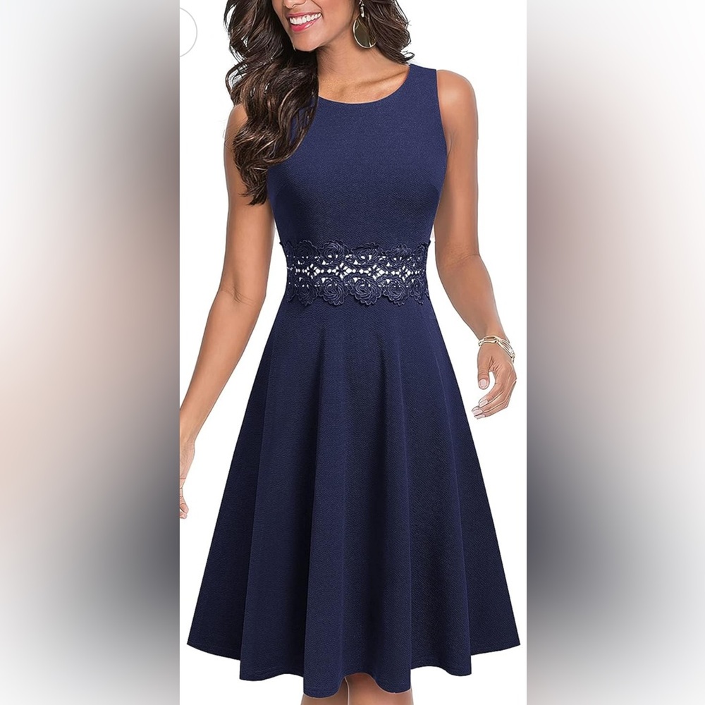 Homeyee‎ Navy Sleeveless Dress